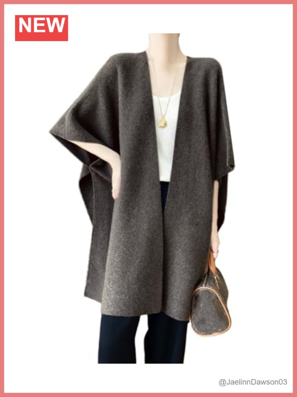 100% Merino Wool Knitted Shawl Wrap Poncho Cape Cardigan Loose Open Sweater Coat